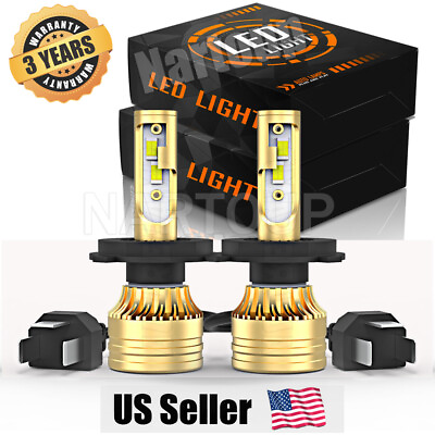 #ad Nartoup 9003 H4 CSP 6000K White LED Headlight Bulbs Conversion Kit Hi Low Beam $25.69