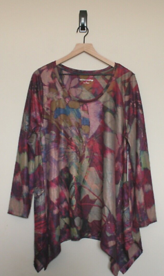 #ad Soft Surroundings Julia Butterfly Tunic Top Knit Women Size 1X Plus New Print $49.99