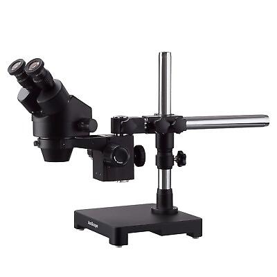 #ad Amscope 7X 45X Stereo Zoom Binocular Microscope w Single Arm Boom Stand Black $525.99