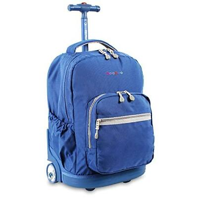 #ad J World New York Sunrise Rolling Backpack. Roller Bag with Wheels Indigo 18quot; $71.09