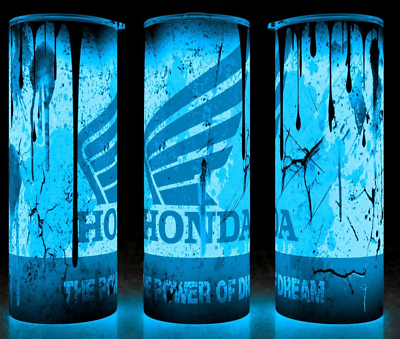 #ad Glow in the Dark Honda Motor Oil Distressed Lube Filter Dirty Cup Mug Tumbler $22.95
