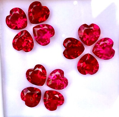#ad 100% Natural Flawless Mogok Red Ruby Heart Cut Loose Gemstone Certified 50 Pcs $52.80