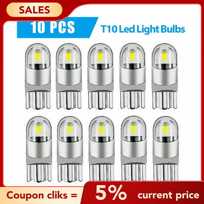 #ad 10x T10 194 168 W5W LED Bulbs Dome License Side Marker Lights 6000K Super White $5.81