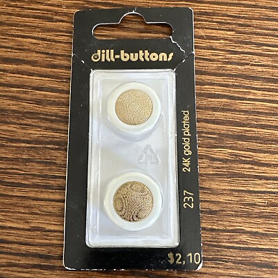 #ad New Vtg 2 PK Dill Buttons 24K Gold Plated #237 11 16” 18 MM Made in Germany $11.01