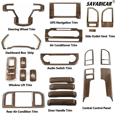#ad 23x Wood Grain ABS Set Steering Wheel Dash Cover Trim Kit For Ford F150 2015 20 $169.99