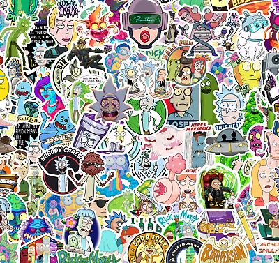 #ad Rick and Morty Sticker Pack 50 100 Stickers Water Resistant Vinyl $8.95