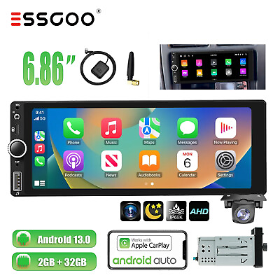 #ad Carplay 6.9quot; Car Stereo Head Unit Android 13 232G GPS SAT NAV USB 1 DIN Camera $81.99