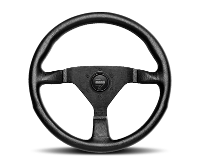 #ad Momo Montecarlo Fits Steering Wheel 320 Mm Black Leather Red Stitch Black $231.95