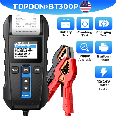 #ad TOPDON BT300P 12V Auto Battery Tester Digital Vehicle Analyzer Tools 100 2000CCA $80.99