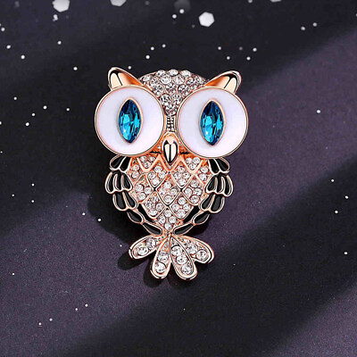 #ad Fashion Delicate Owl Brooches Korean Alloy Rhinestone Animal Brooch Pins JewelWR C $2.87