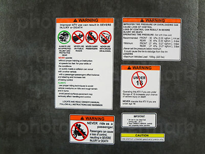 Yamaha Banshee 6pc Warning Decals Stickers Labels Graphics ATV quad YFZ350 $21.99