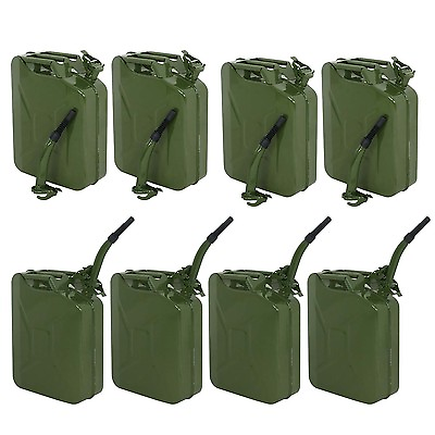 #ad 5 Gallon Backup Steel Tank Lot 8 Jerry Can Green 20L Gasoline Military $254.58