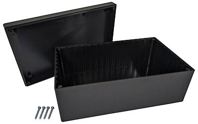 #ad #ad Black ABS Plastic Enclosure Project Box with Lid Screws 8.82quot; x 5.47quot; x 3.62quot; $16.99