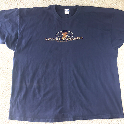 #ad #ad National Rifle Association T Shirt Adult 3XL NRA Navy Blue Short Sleeve Eagle $10.00