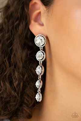 #ad Paparazzi: Drippin In Starlight White Earrings $4.99