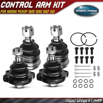 #ad 4x Front Lower amp; Upper Ball Joints for Nissan D21 1986 1994 Pickup 1995 1997 RWD $34.49