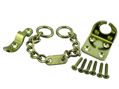 #ad 50 x Door Security Safety Chain Lock Plus Screws Brass Plated $532.28