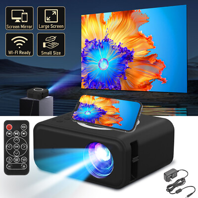 #ad Mini Projector 20000 Lumen LED 1080P WiFi Bluetooth Portable Home Theater Video $39.99