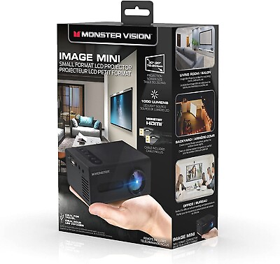 #ad Monster Vision Image Mini Portable LCD Projector 1920x1080 HD MHV1 1050 NEW™ $77.44