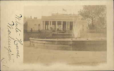 #ad WASHINGTON DC White House amp; Fountain c1910 REAL PHOTO Postcard $5.80