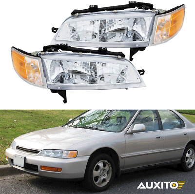 #ad 2X Headlamp Assembly Set Fits For 1994 1997 Honda Accord Left amp; Right Side $85.99