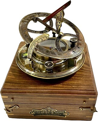 #ad Antique Collectible Vintage Brass Gillbert amp; Sons Sundial Compass Graduation Gif $55.00