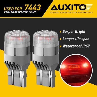 #ad AUXITO Red LED 3020SMD Brake Tail Stop Parking Light Bulbs 7443 7444 7440 T20 G $12.99