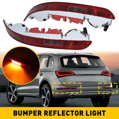 #ad Left Right amp; Rear Bumper Light Reflector Lamp w Bulbs for Audi Q5 US 2009 2016 $79.09