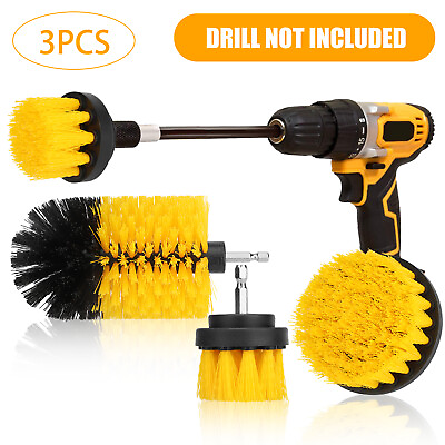 #ad 3pcs Drill Brush Attachments Set Scrub Pads Sponge Power Scrubber Washing Kit $6.99