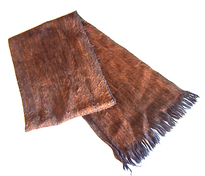 #ad brushed weave faux fur brown furry scarf 10 x 68 cotton blend $28.95