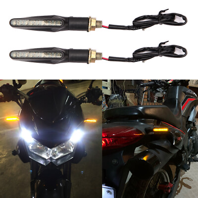 #ad 2PCS Motorcycle LED Turn Signal Lamp Amber for Yamaha MT 07 R6 YBR 125 TMAX 530 $13.76