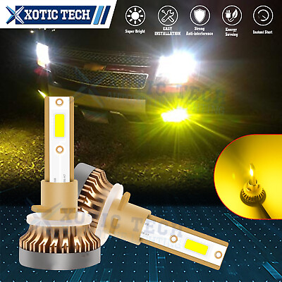 #ad Pair of 880 881 899 LED Fog Driving Light Bulb Conversion Kit Golden Yellow Lamp $16.97