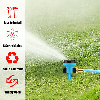 #ad 360° Auto Irrigation System Rotating Lawn Sprinkler for Garden Patio Spray Grass $9.94