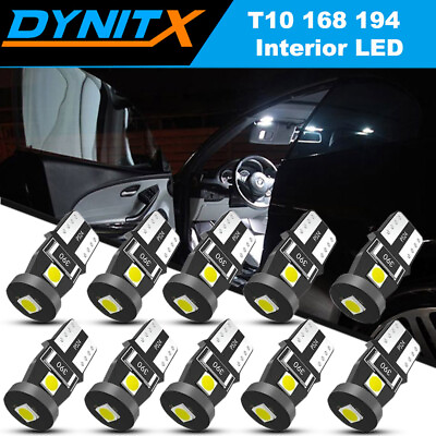 #ad 10PC 6000K CANBUS T10 168 921 Interior License Plate 5SMD 3030 LED Lights Bulbs $10.09