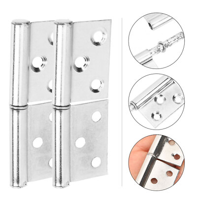 #ad 12 Pcs Joint Flag Hinges Multiple Hole Fitted Stainless Steel $15.19
