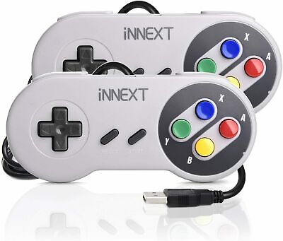 #ad 2Pcs Wired SNES USB Game Controller Remote Gamepad For PC Mac Window Raspberry $8.18