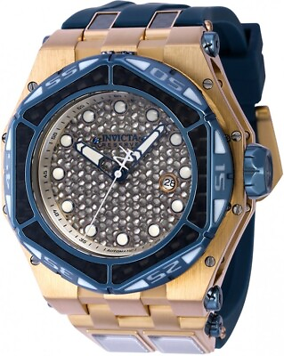 #ad Invicta Men#x27;s Carbon Hawk Khaki Honeycomb Dial Khaki Blue Black Auto 55mm Watch $259.99