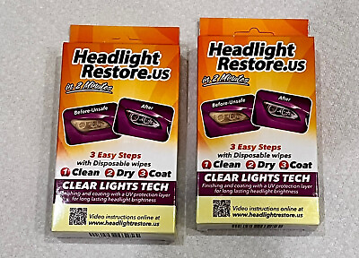 #ad 2x Headlight Restoration Kits From Clear Lights TechHL Cleaning WipesRH1Dandy $18.99