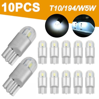#ad 10Pcs 194 LED Light Bulbs 6000K White 168 T10 2825 12V Car License Plate Lights $5.33