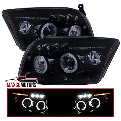 #ad Smoke Projector Headlights Fits 2007 2012 Dodge Caliber LED Halo Lamps LR 07 12 $168.62
