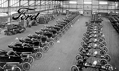 #ad Antique Ford Assembly Line 3#x27;X5#x27; VINYL BANNER GARAGE ANTIQUE MODEL T HENRY FORD $35.00