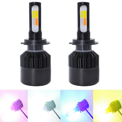 #ad 2x H7 LED Headlight Conversion Kit Bulbs High Low Beam CREE Light Lamp 4 colors $29.68