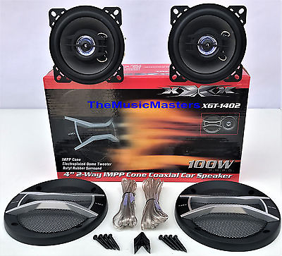 #ad Pair 4quot; inch Quality Coaxial 2 Way Car Audio Stereo Radio Replacement Speakers $36.49