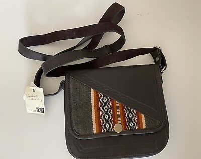 #ad Camari Handmade Crossbody Small Leather Purse Dark Brown Fair Trade Ecuador $30.00