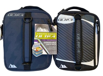 #ad 2x Arctic Zone Pro Expandable Lunch Bag Pack w Bottle Containers NWT $42.46
