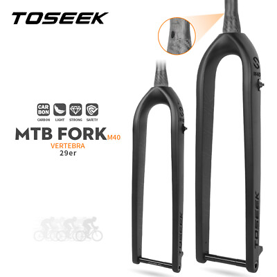 #ad TOSEEK 29quot; Rigid Bike Bucket Axle Fork BOOST MTB Carbon Fork Disc Brake 15*110mm $125.99