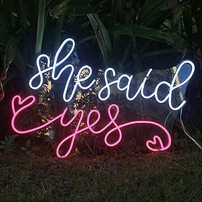 #ad 24quot;x16.2quot; She Said Yes Flex LED Neon Sign Light Party Wedding Bright Show Décor $185.60