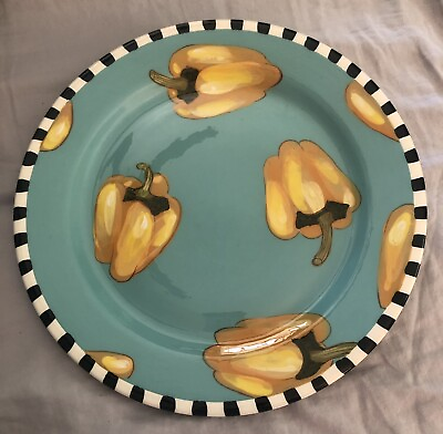 #ad Droll Designs Plate Charger Yellow Peppers 11 1 2quot; $35.98