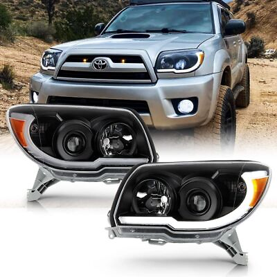 #ad #ad For 06 09 Toyota 4Runner BLACK LED Neon Tube DRL Projector Headlights Headlamps $356.25