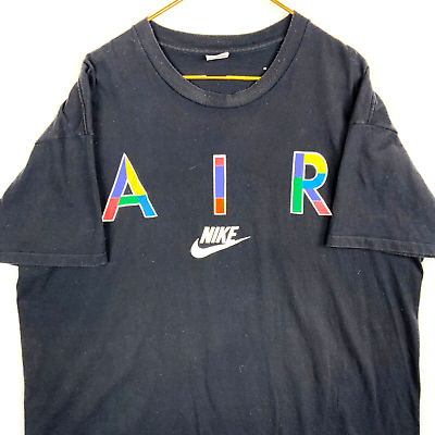 #ad Vintage Nike Air Shirt 2XL Black Double Sided Single Stitch 90s $42.49
